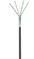 F/UTP CAT5e Outdoor 100m Black Stranded AWG 26 CCA, Jacket PE UV and water resistent Network Cables