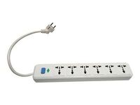 EU Power Strip Surge Protector with 6 Universal Outlets