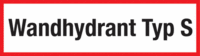 Brandschutzschild - Wandhydrant Typ S, Rot/Schwarz, 10.5 x 29.7 cm, Aluminium