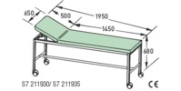 Untersuchungsliege mit Rollen weißaluminium 680mm Höhe Schmitz Comfort limette (1 Stück), Detailansicht