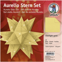 Faltblätter Aurelio stern Starlight 120g/qm gold matt19,8x19,8cm