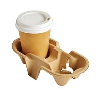 Nisbets Recyclable Cup Carrier Trays 2 Cup in Brown - Pack of 320