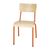 Bolero Cantina Side Chairs - Orange - Wood Seat Pad & Backrest - 4 Pack - 470 mm