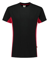 Tricorp T-Shirt Bicolor - 102004 - zwart/rood - maat L