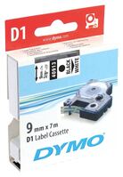 DYMO "D1" Feliratozógép szalag 9 mm x 7 m fekete-fehér (GD40913)