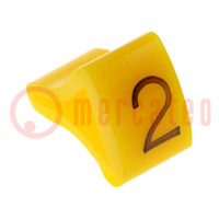 Markers; Marking: 2; 15÷20mm; H: 25mm; A: 16mm; -30÷100°C; leaded