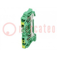 Splice terminal: rail; 2.5mm2; ways: 1; terminals: 2; yellow-green