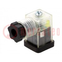 Connector: valve connector; plug; form C; 8mm; female; PIN: 3; 4÷6mm