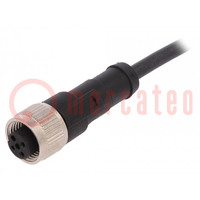 Connection lead; M12; PIN: 3; straight; 2m; plug; 250VAC; 4A; PUR