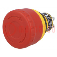 Switch: emergency stop; 16mm; Stabl.pos: 2; NC x2; red; IP65; Pos: 2