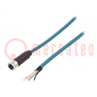 Plug; M12; PIN: 8; female; X code-ProfiNET; IP67; 48V; 500mA; cables