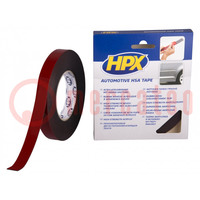 Tape: fixing; W: 19mm; L: 10m; Thk: 1.1mm; double-sided; acrylic