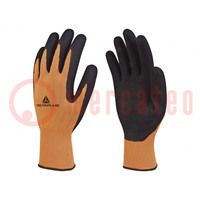 Protective gloves; Size: 7; orange-black; latex,polyester