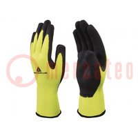 Rękawice ochronne; Rozmiar: 8; żółto-czarny; latex,poliester
