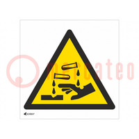 Safety sign; warning; self-adhesive folie; W: 200mm; H: 200mm