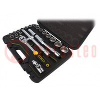 Wrenches set; socket spanner; Mounting: 1/2"; 24pcs.