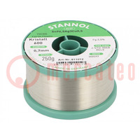 Soldering wire; Sn96,5Ag3Cu0,5; 0.7mm; 250g; lead free; reel; 2.5%