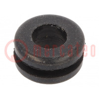 Grommet; Ømount.hole: 11.1mm; Øhole: 7.92mm; rubber; black