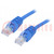 Patch cord; U/UTP; 5e; sodrat; CCA; PVC; kék; 5m; 26AWG; Økábel: 5mm