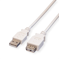 VALUE USB 2.0 Kabel, Typ A-A, ST/BU, weiß, 0,8 m