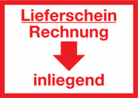 Versandetiketten - Lieferschein Rechnung inliegend, Rot/Weiß, 7.4 x 10.5 cm