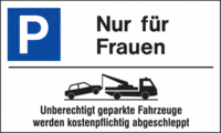 Parkplatzschild - P / Abschleppsymbol, Silber, 30 x 50 cm, Aluminium, Eloxiert