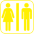 Piktogramm - Toiletten, Gelb, 10 x 10 cm, PVC-Folie, Selbstklebend, Weiß