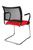 Freischwinger Besucherstuhl, mit Armlehnen, Rücken: Polster, Farbe: Rot | TP0526