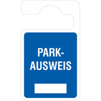 Parkausweis-Anhänger, Text: Parkausweis, zur Selbstbeschriftung, 7,0 x 12,0 cm