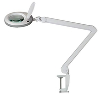 LUMENO LAMPE LOUPE AVEC 96 LED, BORD DE CAOUTCHOUC GRIS, LOUPE D'AGRANDISSEMENT, LENTILLE AVEC 3, 5 OU 8 DIOPTRIES, LUMIÈRE POUR