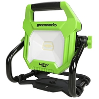 GREENWORKS G40WL BATERÍA AC/DC LUZ DE TRABAJO HÍBRIDA Y GANCHO COLGANTE, CABLE DE ALIMENTACIÓN DE AC O BATERÍA PORTÁTIL, 2000 LÚ