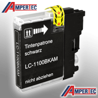 Ampertec Tinte kompatibel mit Brother LC-1100BK LC-980BK Universal schwarz