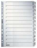 Kartonregister 1-12, A4, Karton, 12 Blatt, grau