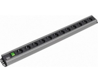 Bachmann 300.005 Stromverteilereinheit (PDU) 12 AC-Ausgänge 2U Schwarz, Grau