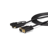 StarTech.com HD2VGAMM3 video átalakító kábel 0,9 M VGA (D-Sub) HDMI + Micro USB Fekete