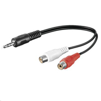 Microconnect AUDALHF02 kabel audio 0,2 m 3.5mm 2 x RCA Czarny