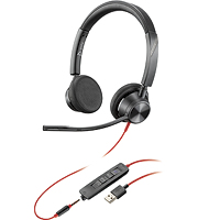 POLY Blackwire 3320 Headset Bedraad Hoofdband Kantoor/callcenter USB Type-C Zwart