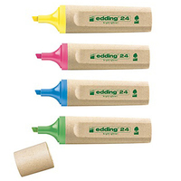 Edding EcoLine 24 szövegkiemelő 4 dB Véső-/finomhegyű Kék, Zöld, Rózsaszín, Sárga