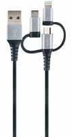 Schwaiger LKU 100 cable USB 1,5 m USB 2.0 USB A Micro-USB B Negro, Plata