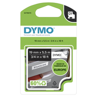 DYMO D1 Etichette Permanenti in Poliestere | Rotolo da 19 mm x 5.5 m | stampa Verde su nero | etichette autoadesive per etichettatrice LabelManager