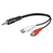 Microconnect AUDALHF02 audio kabel 0,2 m 3.5mm 2 x RCA Zwart