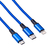Akyga AK-USB-27 USB-kabel 1,2 m USB A USB C/Lightning Blauw