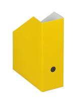 NIPS UNI COLOUR Zeitschriftenbox / Stehsammler, gelb - extra breit (B 10,5 x T 26,5 x H 31,5 cm), 5er Packung, Wellkarton - umweltfreundlich und recycelbar