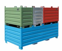 Sammelbehälter Flachglascontainer Typ SBS 2000, 2,00m³, 1200x2400x850mm, Traglast 2250kg, Grün