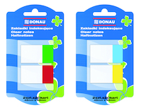 Zakładki indeksujące DONAU, PP, 25x45mm, 2x20 kart., mix kolorów