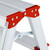 Relaxdays Trittleiter klappbar, 5 Stufen, Treppenleiter Aluminium, Leiter bis 120 kg, HBT: 99 x 45 x 77 cm, silber/rot