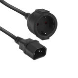 ACT Netsnoer C14 IEC 60320 - CEE 7/3 zwart 0,2 m