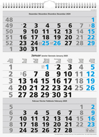 SIMPLEX 3-Monats-Wandkalender 2025 970006.25 3M/1S blau 31x40cm