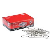 5 Star Office Paperclips Metal Extra Large Length 51mm Plain [Pack 100]
