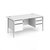 Contract 25 straight desk with 2 and 3 drawer pedestals and silver H-Frame leg 1